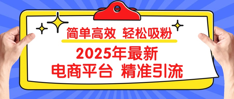 2025年最新电商平台精准引流 简单高效 轻松吸粉网创吧-网创项目资源站-副业项目-创业项目-搞钱项目网创吧