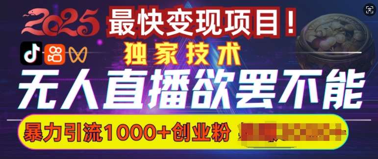 欲罢不能的无人直播引流，超暴力日引流1000+高质量精准创业粉网创吧-网创项目资源站-副业项目-创业项目-搞钱项目网创吧