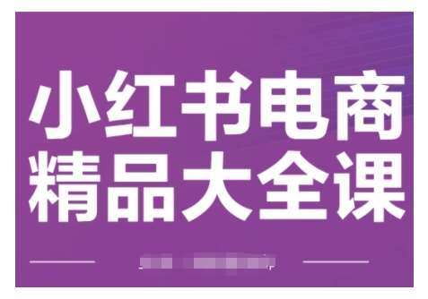 小红书电商精品大全课，快速掌握小红书运营技巧，实现精准引流与爆单目标，轻松玩转小红书电商网创吧-网创项目资源站-副业项目-创业项目-搞钱项目网创吧