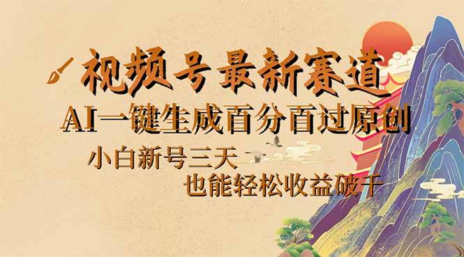（14363期）视频号最新爆火赛道，AI一键生成百分百过原创，小白新号三天，也能轻松…网创吧-网创项目资源站-副业项目-创业项目-搞钱项目网创吧