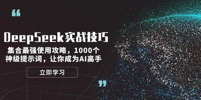 DeepSeek实战技巧：集合最强使用攻略，1000个神级提示词，让你成为AI高手网创吧-网创项目资源站-副业项目-创业项目-搞钱项目网创吧