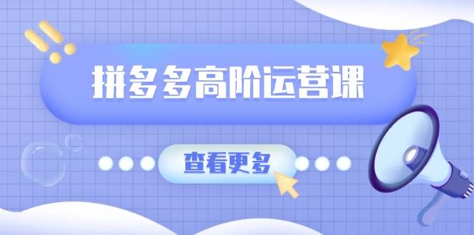 （14327期）拼多多高阶运营课：极致群爆款玩法，轻付费无尽复制，打造单品爆款之路网创吧-网创项目资源站-副业项目-创业项目-搞钱项目网创吧