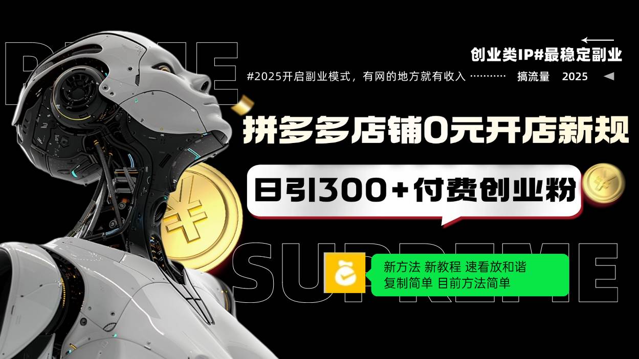 （14092期）拼多多店铺0元开店新规，日引300+付费创业粉，目前方法简单复制粘贴可矩阵网创吧-网创项目资源站-副业项目-创业项目-搞钱项目网创吧