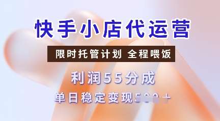 快手小店代运营，限时托管计划，收益55分，单日稳定变现多张【揭秘】网创吧-网创项目资源站-副业项目-创业项目-搞钱项目网创吧