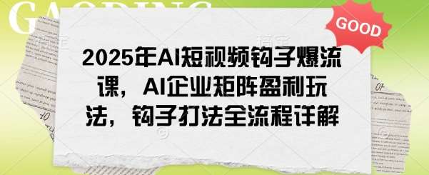 2025年AI短视频钩子爆流课，AI企业矩阵盈利玩法，钩子打法全流程详解网创吧-网创项目资源站-副业项目-创业项目-搞钱项目网创吧