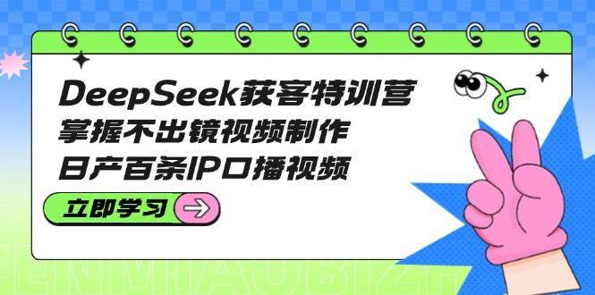 DeepSeek获客特训营：掌握不出镜视频制作，日产百条IP口播视频网创吧-网创项目资源站-副业项目-创业项目-搞钱项目网创吧