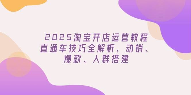 （14389期）2025淘宝开店运营教程更新，直通车技巧全解析，动销、爆款、人群搭建网创吧-网创项目资源站-副业项目-创业项目-搞钱项目网创吧