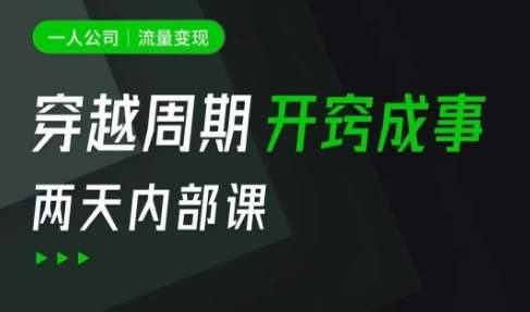 一人公司：流量变现课，一人公司的方法模型拆解， 拆解富人思维，流量思维，小老板思维等网创吧-网创项目资源站-副业项目-创业项目-搞钱项目网创吧