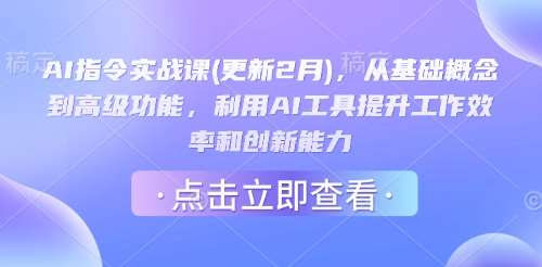 AI指令实战课(更新2月)，从基础概念到高级功能，利用AI工具提升工作效率和创新能力网创吧-网创项目资源站-副业项目-创业项目-搞钱项目网创吧