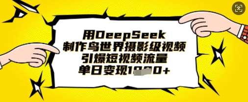 用DeepSeek制作鸟世界摄影级视频，引爆短视频流量，单日变现1k网创吧-网创项目资源站-副业项目-创业项目-搞钱项目网创吧