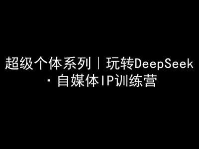 超级个体系列，玩转DeepSeek·自媒体IP训练营，deepseek教程网创吧-网创项目资源站-副业项目-创业项目-搞钱项目网创吧