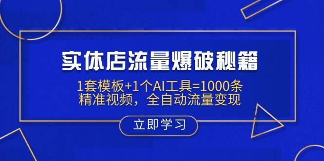 实体店流量爆破秘籍：1套模板+1个AI工具=1000条精准视频，全自动流量变现网创吧-网创项目资源站-副业项目-创业项目-搞钱项目网创吧