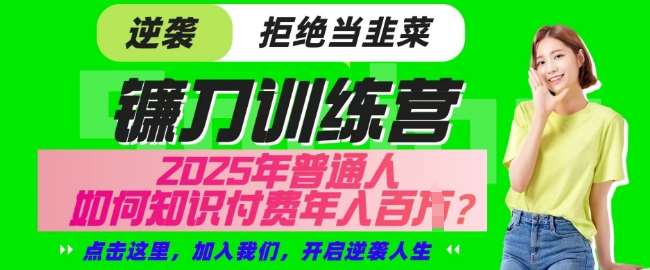 【网创项目终点站-镰刀训练营超级IP合伙人】25年普通人如何通过知识付费实现逆袭【揭秘】网创吧-网创项目资源站-副业项目-创业项目-搞钱项目网创吧