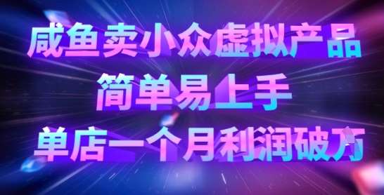 咸鱼卖小众虚拟产品，简单易上手，单店一个月利润破W网创吧-网创项目资源站-副业项目-创业项目-搞钱项目网创吧