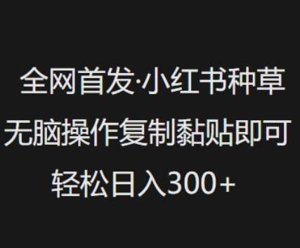 全网首发，小红书种草无脑操作，复制黏贴即可，轻松日入3张网创吧-网创项目资源站-副业项目-创业项目-搞钱项目网创吧