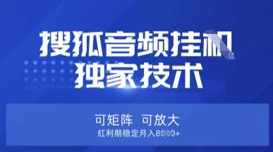 【搜狐音频挂G】独家技术，可矩阵可放大，红利期稳定月入8k【揭秘】网创吧-网创项目资源站-副业项目-创业项目-搞钱项目网创吧