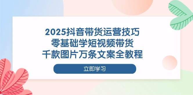 2025抖音带货运营技巧，零基础学短视频带货，千款图片万条文案全教程网创吧-网创项目资源站-副业项目-创业项目-搞钱项目网创吧
