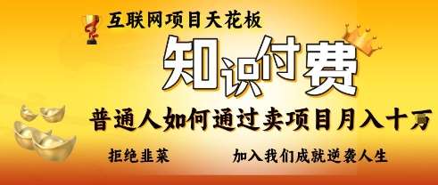 互联网项目天花板，知付付费项目，普通人如何通过卖项目月入十个，拒绝韭菜【揭秘】网创吧-网创项目资源站-副业项目-创业项目-搞钱项目网创吧