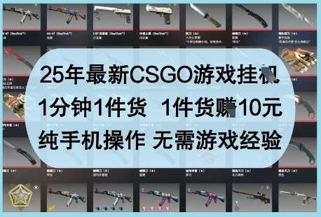 25年最新CSGO游戏挂G，1分钟1件货，1件货挣10元，纯手机操作，无需游戏经验【揭秘】网创吧-网创项目资源站-副业项目-创业项目-搞钱项目网创吧