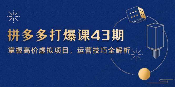 （14546期）拼多多打爆课第 43 期，掌握高价虚拟项目，运营技巧全解析（15节）网创吧-网创项目资源站-副业项目-创业项目-搞钱项目网创吧