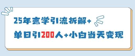 25年国学引流拆解+单日引200人+小白当天就能变现网创吧-网创项目资源站-副业项目-创业项目-搞钱项目网创吧