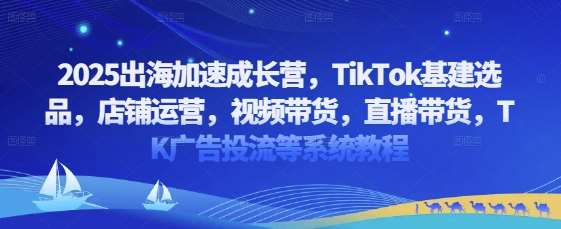 2025出海加速成长营，TikTok基建选品，店铺运营，视频带货，直播带货，TK广告投流等系统教程网创吧-网创项目资源站-副业项目-创业项目-搞钱项目网创吧