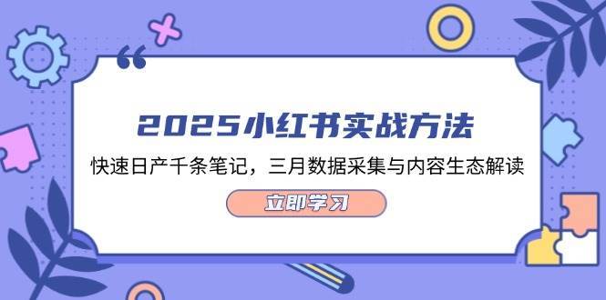 2025小红书实战方法，快速日产千条笔记，三月数据采集与内容生态解读网创吧-网创项目资源站-副业项目-创业项目-搞钱项目网创吧