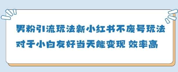 男粉引流玩法(新)，玩法友好做的好当天就能变现网创吧-网创项目资源站-副业项目-创业项目-搞钱项目网创吧