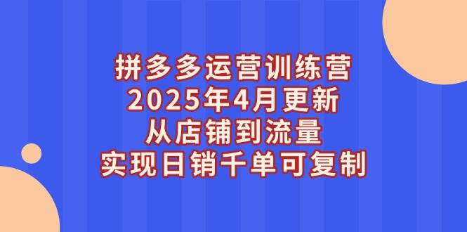 （14469期）拼多多运营训练营2025年4月更新，从店铺到流量，实现日销千单可复制网创吧-网创项目资源站-副业项目-创业项目-搞钱项目网创吧