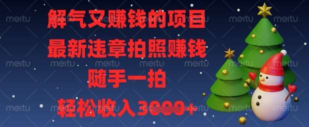 解气又挣钱的项目，最新违章拍照挣钱，随手一拍，轻松收入数张【揭秘】网创吧-网创项目资源站-副业项目-创业项目-搞钱项目网创吧