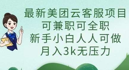 最新美团云客服项目，可兼职可全职，新手小白人人可做，月入3k无压力网创吧-网创项目资源站-副业项目-创业项目-搞钱项目网创吧