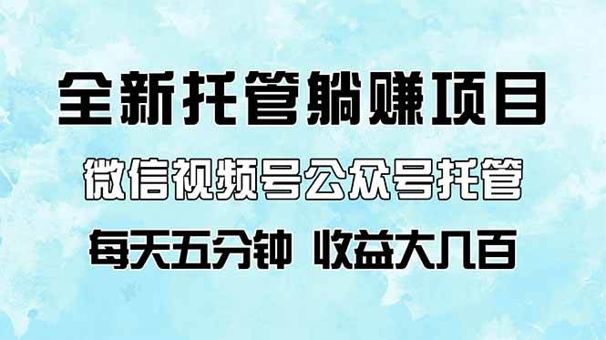 (14425期)全新托管躺赚项目,微信视频号公众号托管代运营,每天五分钟,收益大几百网创吧-网创项目资源站-副业项目-创业项目-搞钱项目网创吧