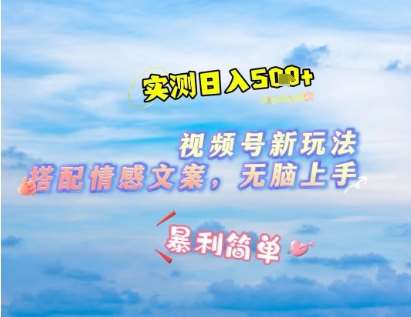 微信视频号最新玩法，表情包搭配情感文案，2分钟一条原创作品，简单好上手，轻松日入几张网创吧-网创项目资源站-副业项目-创业项目-搞钱项目网创吧