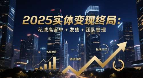 2025实体变现终局：私域高客单+发售+团队管理网创吧-网创项目资源站-副业项目-创业项目-搞钱项目网创吧