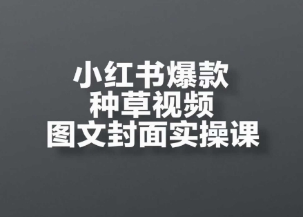小红书爆款种草视频图文封面实操课，​开店、选品、引流、变现全流程网创吧-网创项目资源站-副业项目-创业项目-搞钱项目网创吧