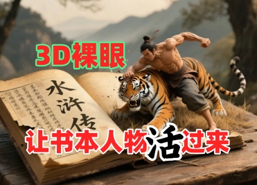 书本人物裸眼3D视频，新的玩法，流量超猛，保姆级教程网创吧-网创项目资源站-副业项目-创业项目-搞钱项目网创吧