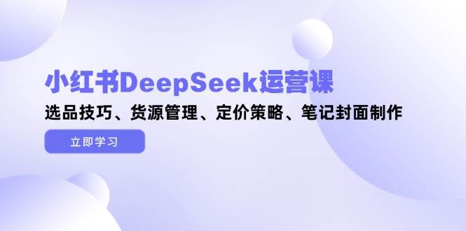 （14748期）小红书DeepSeek运营课，选品技巧、货源管理、定价策略、笔记封面制作网创吧-网创项目资源站-副业项目-创业项目-搞钱项目网创吧