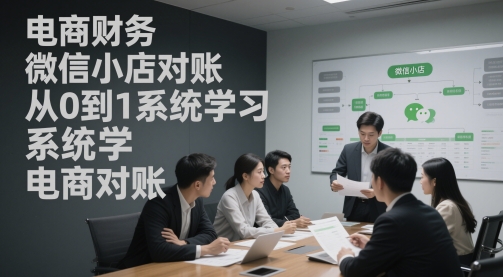 电商财务微信小店对账，从0到1系统学习电商对账网创吧-网创项目资源站-副业项目-创业项目-搞钱项目网创吧
