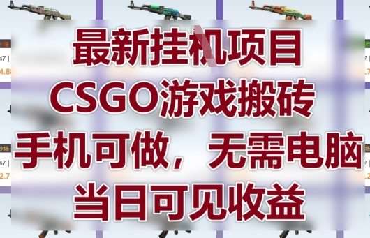 最新挂G项目,CSGO游戏搬砖,手机可做,无需电脑,当日见收益【揭秘】网创吧-网创项目资源站-副业项目-创业项目-搞钱项目网创吧