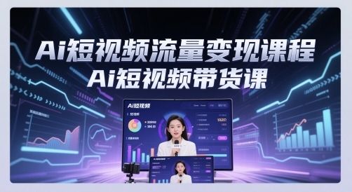 Ai短视频流量变现课程，Ai短视频带货课网创吧-网创项目资源站-副业项目-创业项目-搞钱项目网创吧