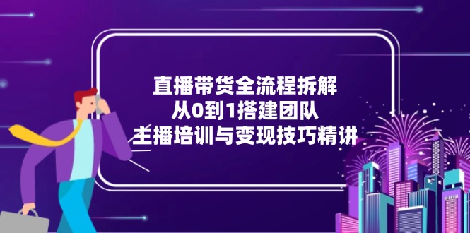 （15004期）直播带货全流程拆解：从0到1搭建团队，主播培训与变现技巧精讲网创吧-网创项目资源站-副业项目-创业项目-搞钱项目网创吧