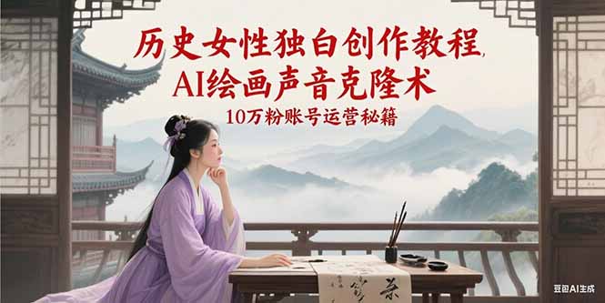 （15186期）历史女性独白创作教程，AI绘画声音克隆术，10万粉账号运营秘籍网创吧-网创项目资源站-副业项目-创业项目-搞钱项目网创吧