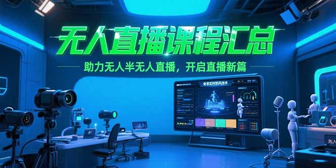 （15218期）无人直播课程汇总，含非实时防风技术，助力无人半无人直播，开启直播新篇网创吧-网创项目资源站-副业项目-创业项目-搞钱项目网创吧