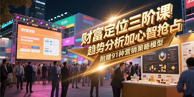 （15219期）财富定位三阶课，趋势分析加心智抢占，附赠91种营销策略模型网创吧-网创项目资源站-副业项目-创业项目-搞钱项目网创吧