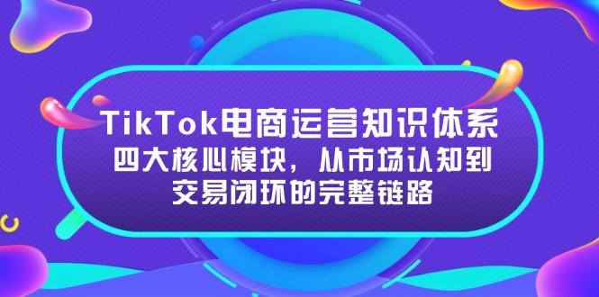 （15065期）TikTok电商运营知识体系：四大核心模块，从市场认知到交易闭环的完整链路网创吧-网创项目资源站-副业项目-创业项目-搞钱项目网创吧