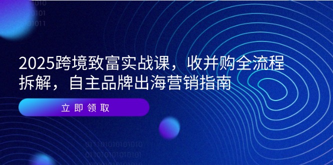 （14975期）2025跨境致富实战课，收并购全流程拆解，自主品牌出海营销指南网创吧-网创项目资源站-副业项目-创业项目-搞钱项目网创吧