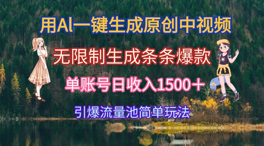 (15210期)用Al一键生成原创中视频,无限制生成条条爆款,单账号日收入1500+引爆...网创吧-网创项目资源站-副业项目-创业项目-搞钱项目网创吧