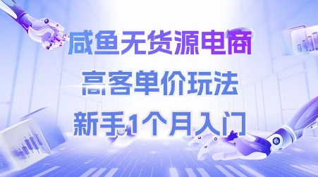 咸鱼无货源电商，高客单价玩法，新手1个月入门网创吧-网创项目资源站-副业项目-创业项目-搞钱项目网创吧