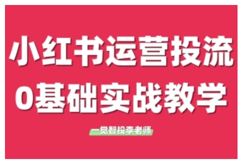 小红书运营投流，小红书广告投放从0到1的实战课，学完即可开始投放（更新）网创吧-网创项目资源站-副业项目-创业项目-搞钱项目网创吧