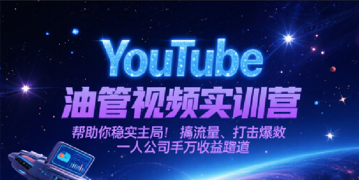 YouTube油管视频实训营,帮助你稳入局、搞流量、打爆款,一人公司千万收益赛道网创吧-网创项目资源站-副业项目-创业项目-搞钱项目网创吧